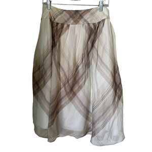 Talbots Women’s 100% Silk A Line Flare Fully Lined Spring Summer Skirt Sz 12